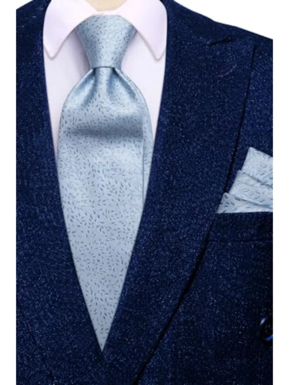 Silk Blend Paisley Floral Necktie Set with Hanky & Cufflinks 4pc
